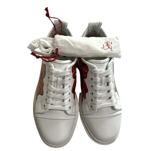 Christian Louboutin x Shun Sudo Adolon Donna Button Flower Sneakers in White - Picture 5 of 9